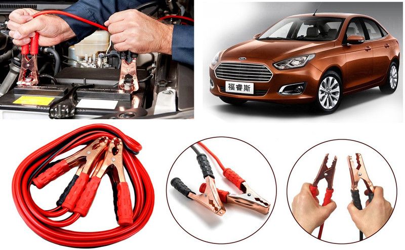 FINCOSTA JKS399-CarHeavy Duty Jumper ooster Cales AntiTangle Copper Core For-Ford Escort 6 ft Battery Jumper Cable  (Pack of 2)