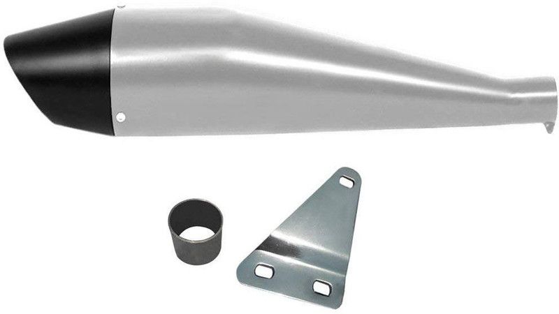 Dhe Best Dolphin Front Black Glasswool/Filter Exhaust Silencer Royal Enfield Electra Delux Royal Enfield Electra Delux Full Exhaust System  (Mild Steel)