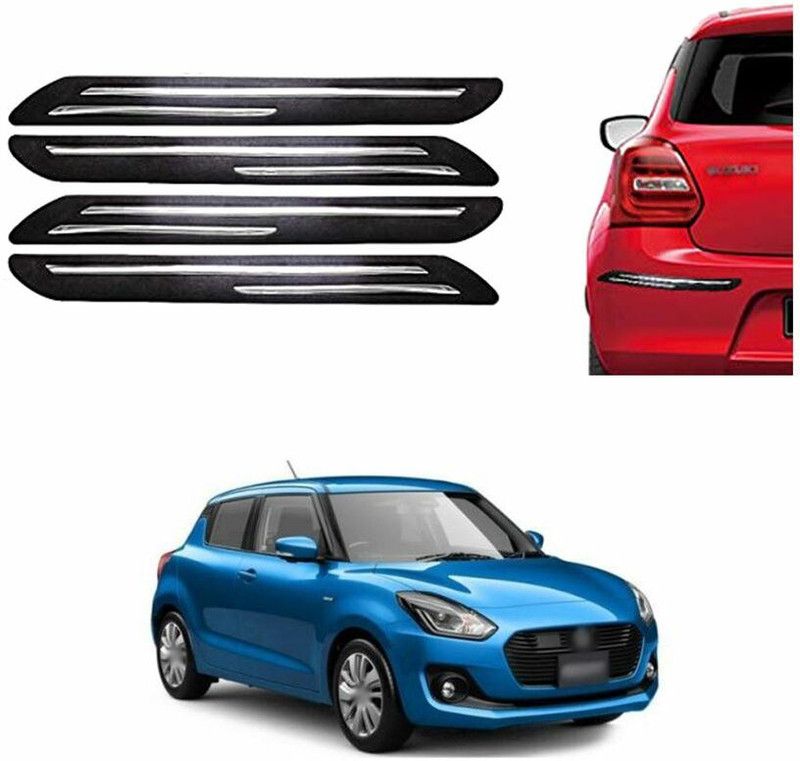 PROEDITION Plastic, Rubber Car Bumper Guard  (Black, Pack of 4, Maruti, Swift)