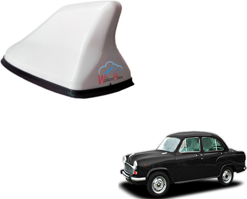 WolkomHome High performance Shark Fin Antenna White color Car FM Radio Signal Aerials for Hindustan Ambassador Shark_Fin_White_Hindustan_Ambassador Satellite Vehicle Antenna