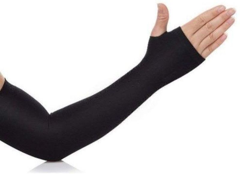 NOVELTY Nylon Arm Sleeve For Men & Women  (Free, Black)