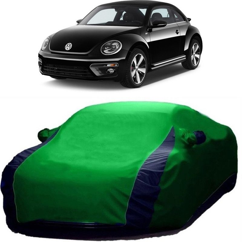Genipap Car Cover For Volkswagen Beetle (With Mirror Pockets)  (Green)
