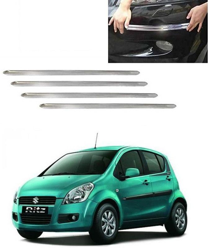 PRTEK Plastic Car Bumper Guard  (Silver, Pack of 4, Maruti, Ritz)