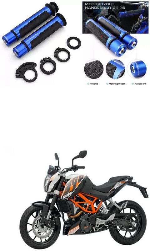PECUNIA Metal Handle Grip Handlebar Ends with Aluminium Insert 246 Handle Bar Grip For KTM Duke 390  (Pack of 2)