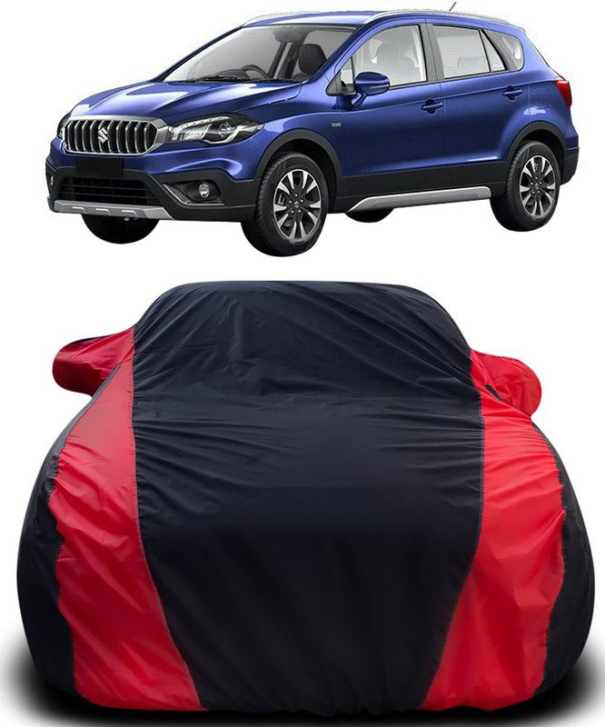 Genipap Car Cover For Maruti Suzuki S-Cross (With Mirror Pockets)  (Black, Red)