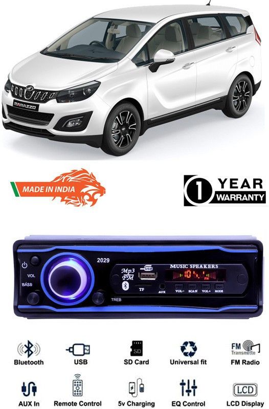 Genipap Blue 2029 USB/AUX/SD/BLUETOOTH/FM/MP3 BOOM MASTER STANDARD- GP270 Car Stereo  (Single Din)