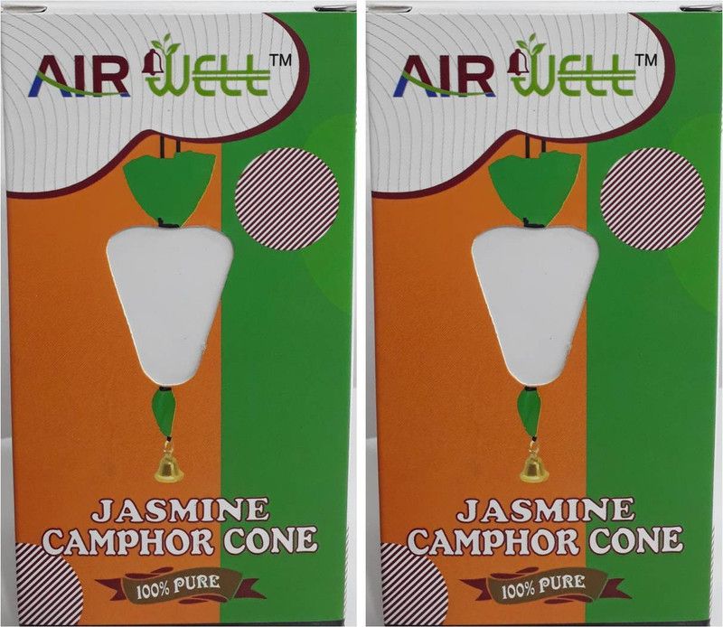 Air Well Jasmine Camphor Cone - Car, Room & Bathroom Air freshener, Mosquito & Insect Repellent (Pack of 2) Diffuser  (2 x 60 g)
