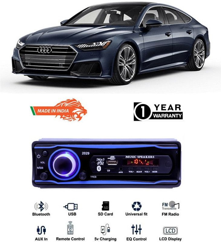Genipap Blue 2029 USB/AUX/SD/BLUETOOTH/FM/MP3 BOOM MASTER STANDARD- GP9 Car Stereo  (Single Din)
