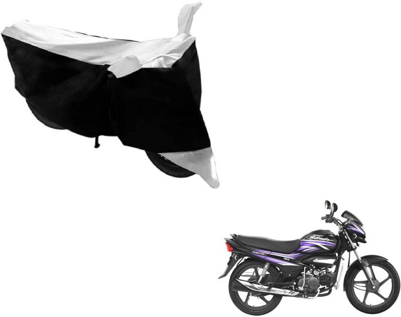 MOCKHE Two Wheeler Cover for Hero  (Super Splendor, Black, Silver)
