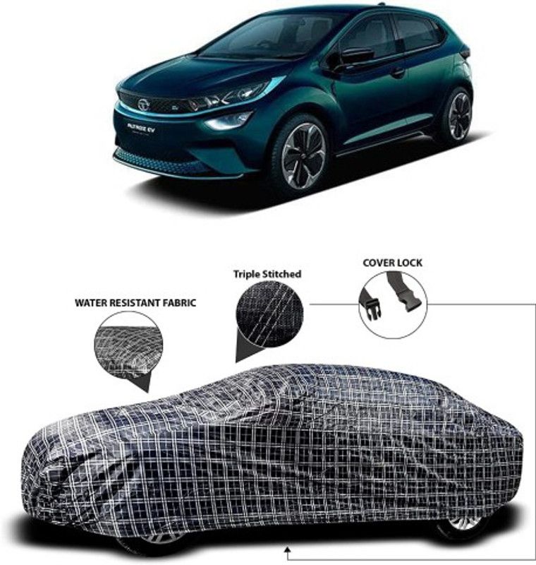 NUMBOR ONE Car Cover For Tata Altroz EV (With Mirror Pockets)  (Black, Grey)