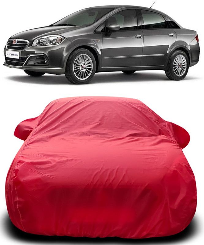 Genipap Car Cover For Fiat Linea (With Mirror Pockets)  (Red)