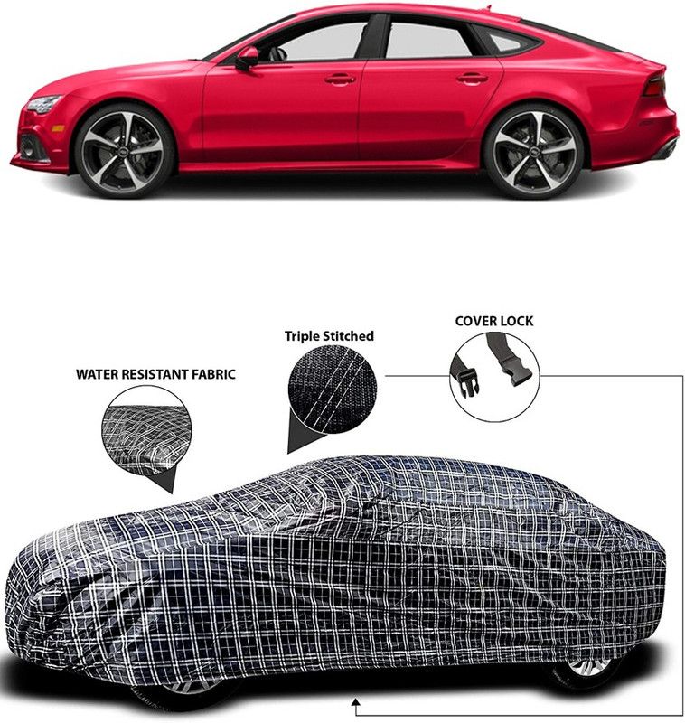 NUMBOR ONE Car Cover For Audi RS7 (With Mirror Pockets)  (White, Black)
