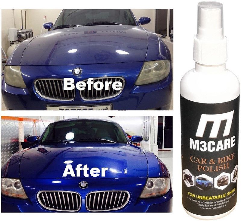 M3CARE Liquid Car Polish for Headlight, Leather, Exterior, Dashboard, Chrome Accent, Bumper, Metal Parts, Windscreen  (200 ml, Pack of 1)