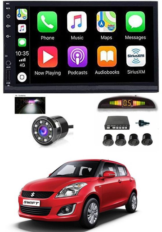 RKPSP 7 INCH Full Double Din Car Screen Stereo Media Player Audio Video Touch Screen Stereo Full HD with MP3/MP4/MP5/USB/FM Player/WiFi/Bluetooth & Mirror Link with Back Rear Camera & Black Sensor For Swift 2004 Car Stereo  (Double Din)
