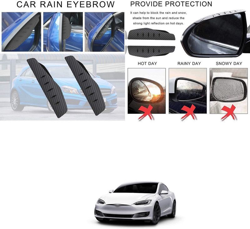 PECUNIA Carbon Mirror Rain Visor Smoke Guards Rear View Side Mirror Rain Eyebrow 435 Car Mirror Rain Blocker  (Mullti Color)