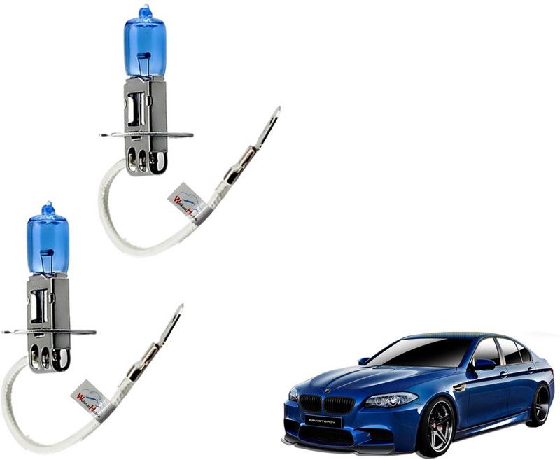 WolkomHome Car H3 halogen headlight Fog lamp bulb 12V - 100W 5000K Cool Blue Ultimate White for BMW M5 Headlight Car Halogen for BMW (12 V, 100 W)  (M5, Pack of 2)