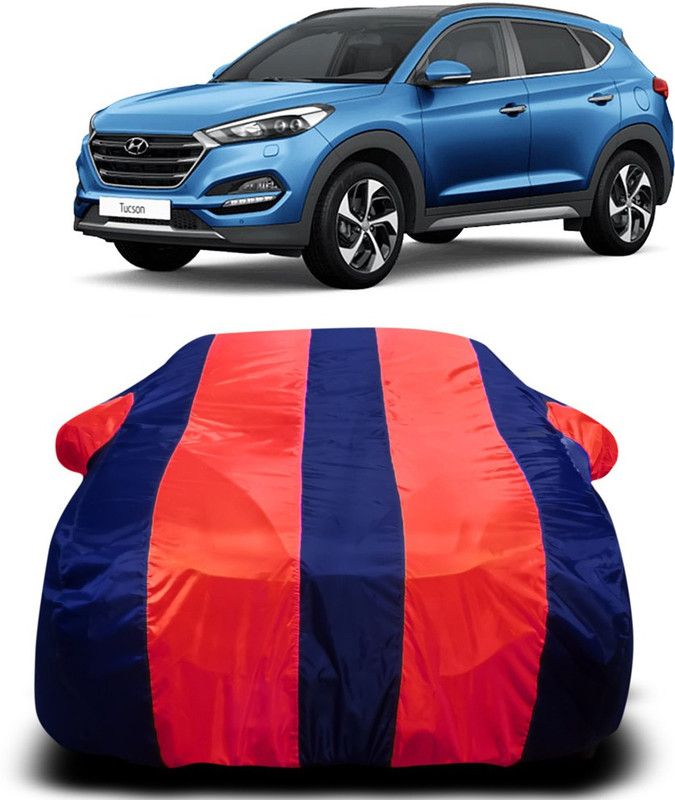 AUTOGARH Car Cover For Hyundai Tucson Facelift (With Mirror Pockets)  (Red, Blue)