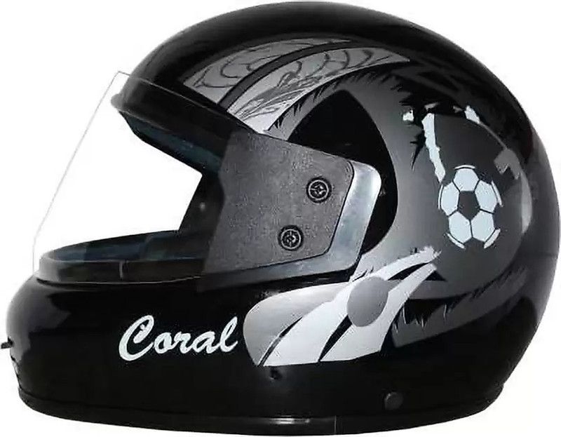 RIDER CORAL FULL FACE BALL GREY Motorbike Helmet  (BLACK GREY)