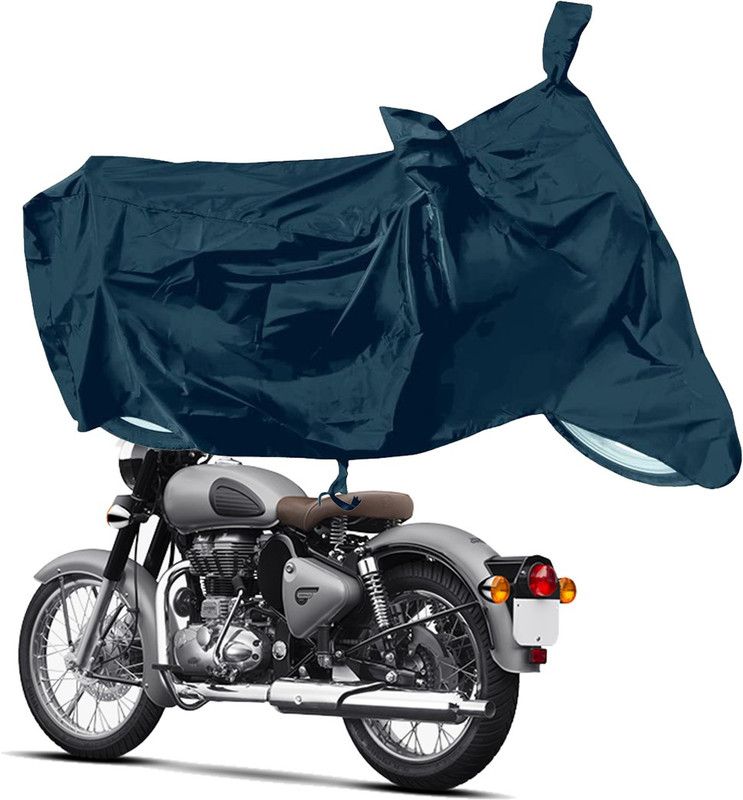 RiderShine Waterproof Two Wheeler Cover for Royal Enfield  (Classic 350 Signals, Black)