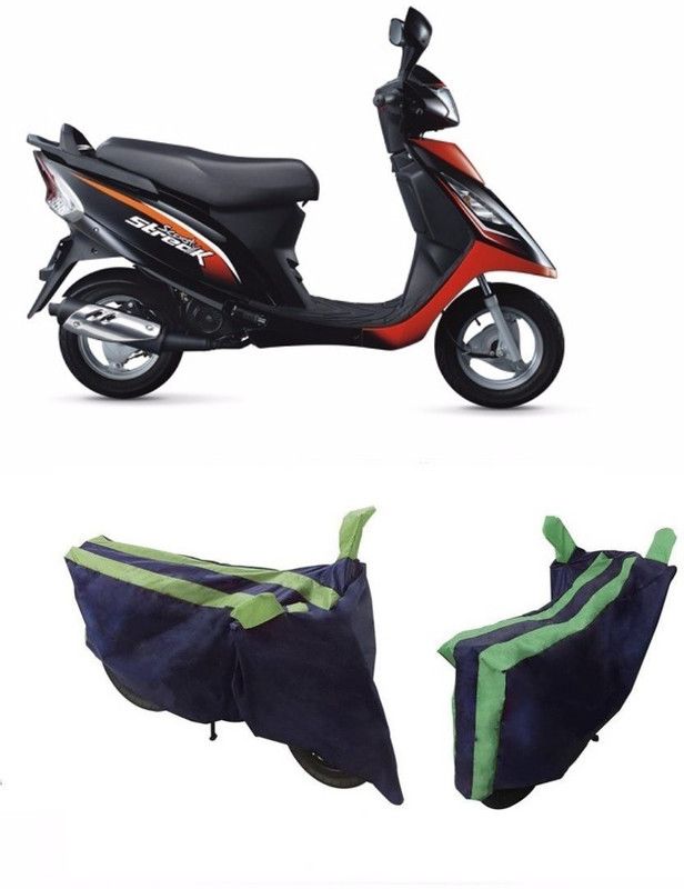 Flipkart SmartBuy Two Wheeler Cover for TVS  (Streek, Green, Blue)