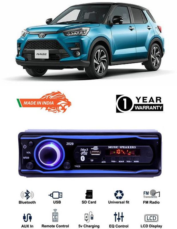 Genipap Blue 2029 USB/AUX/SD/BLUETOOTH/FM/MP3 BOOM MASTER STANDARD- GP594 Car Stereo  (Single Din)