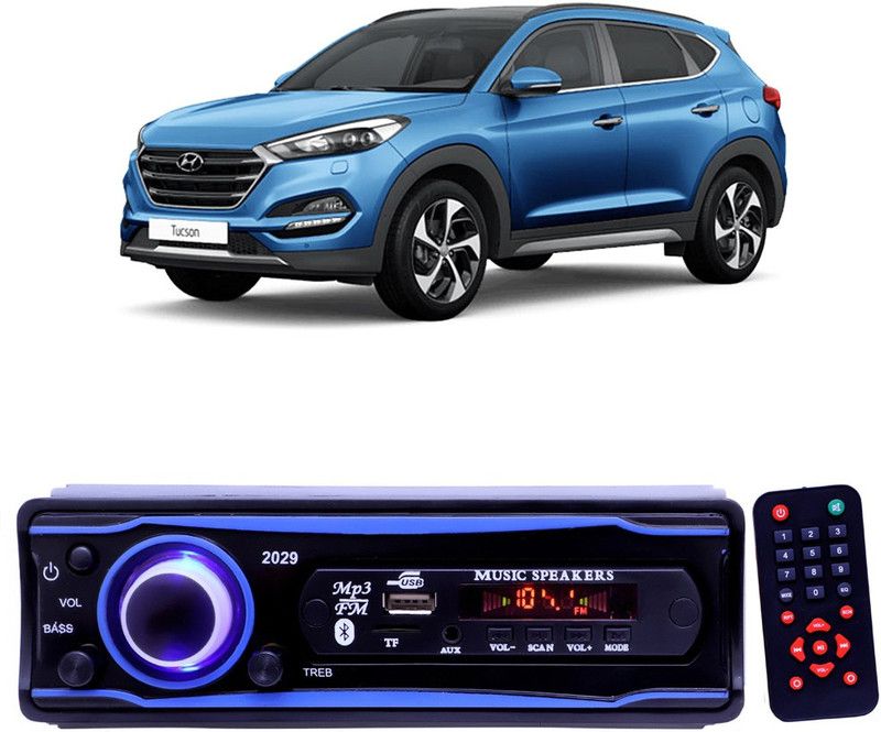YUNEIK Blue Stereo-999 BLUETOOTH/USB/SD/AUX/FM/MP3 (BLUE & Black)Y-204 Car Stereo  (Single Din)