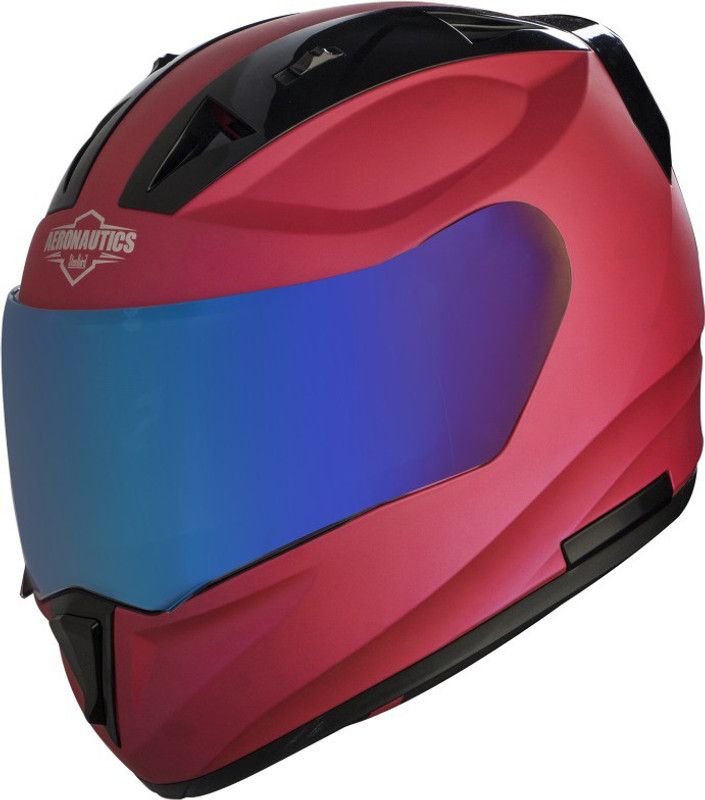 Steelbird SA-1 7Wings Motorbike Helmet  (Matt Hot Pink with Chrome Blue Visor)