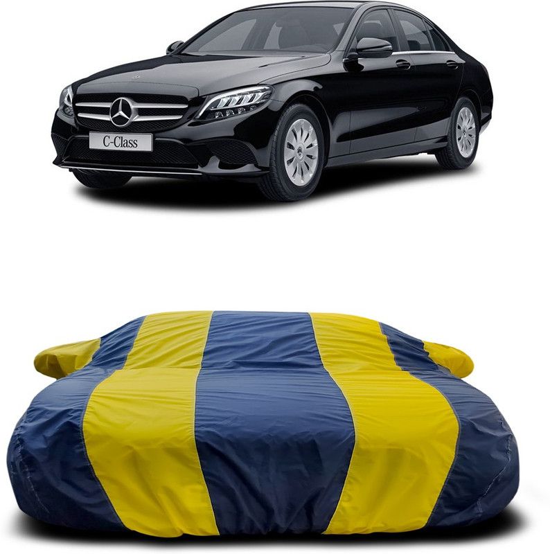 Ascension Car Cover For Mercedes Benz C180 (With Mirror Pockets)  (Yellow, Blue)