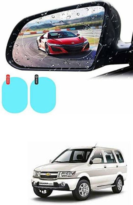 FKOK Anti-Glare Anti-Mist Protector Sticker For Tavera Car Mirror Rain Blocker  (Blue)