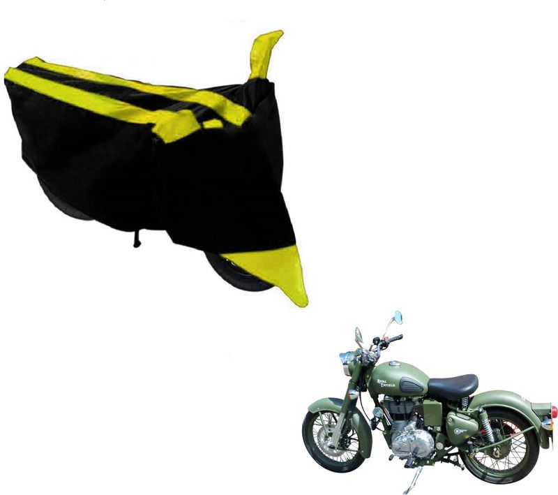 AUTYLE Two Wheeler Cover for Royal Enfield  (Battle, Black, Yellow)