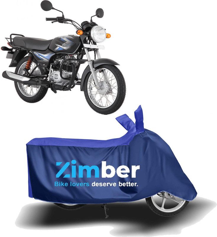 ZIMBER Two Wheeler Cover for Bajaj  (CT 100, Blue, Blue)