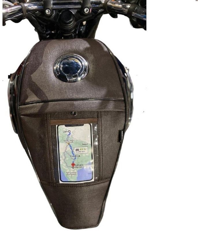 Sahara Seats Single Zip Mobile Tank Cover Strap Royal Enfield 350 Twin Spark Bike Tank Cover