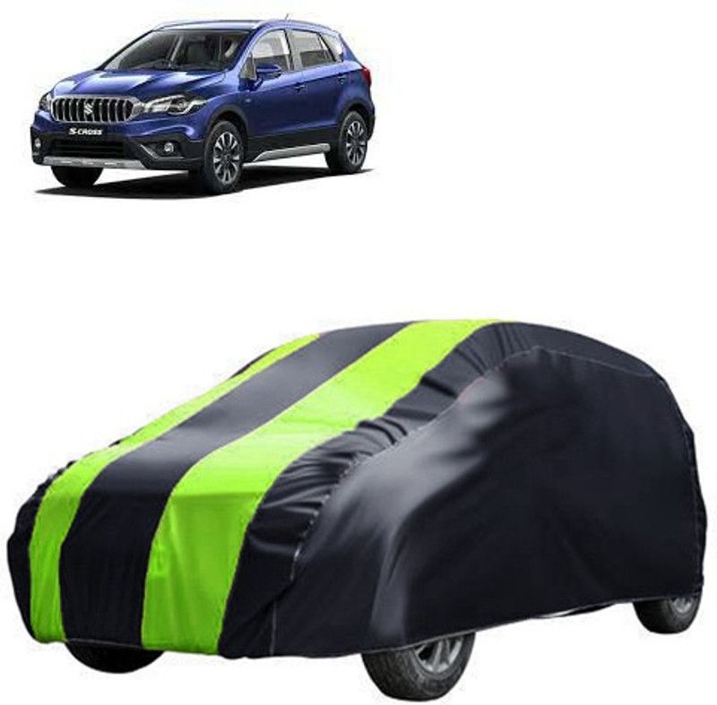 QualityBeast Car Cover For Maruti Suzuki S-Cross (Without Mirror Pockets)  (Black, Green)