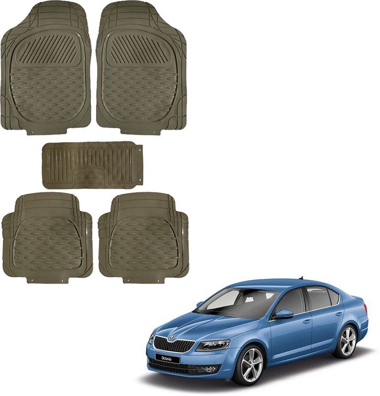 Oshotto Rubber Standard Mat For Skoda Octavia  (Grey)