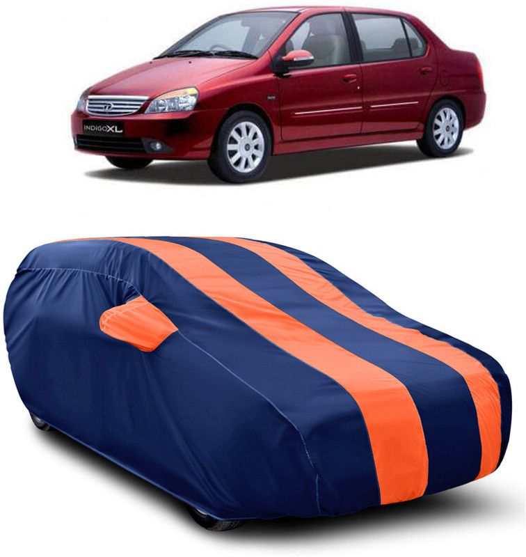 AUTOGARH Car Cover For Tata Indigo XL (With Mirror Pockets)  (Blue, Orange)