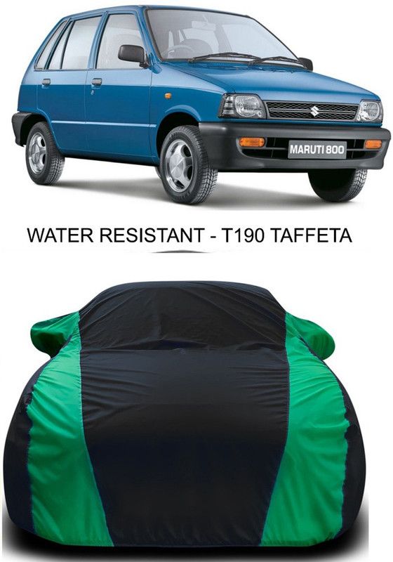 AUTOGARH Car Cover For Maruti Suzuki 800 (With Mirror Pockets)  (Black, Green)
