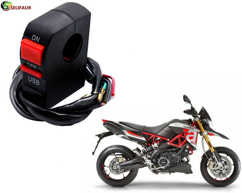 Selifaur C7B5 - Bike Headlight On/Off Switch Button Signal Light Switch with USB Charging Port Applicable Aprilia Dorsoduro 900 2 A Bike Mobile Charger