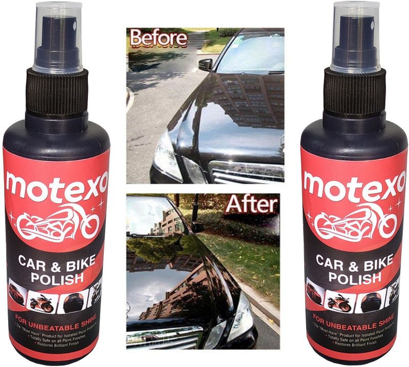 MOTEXO Liquid Car Polish for Dashboard, Exterior, Headlight, Leather, Metal Parts, Bumper, Chrome Accent  (400 ml, Pack of 2)