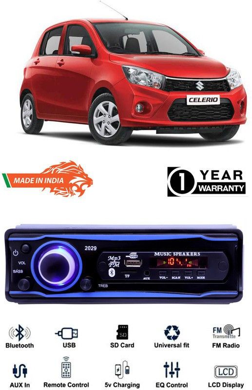 Genipap Blue 2029 USB/AUX/SD/BLUETOOTH/FM/MP3 BOOM MASTER STANDARD- GP316 Car Stereo  (Single Din)