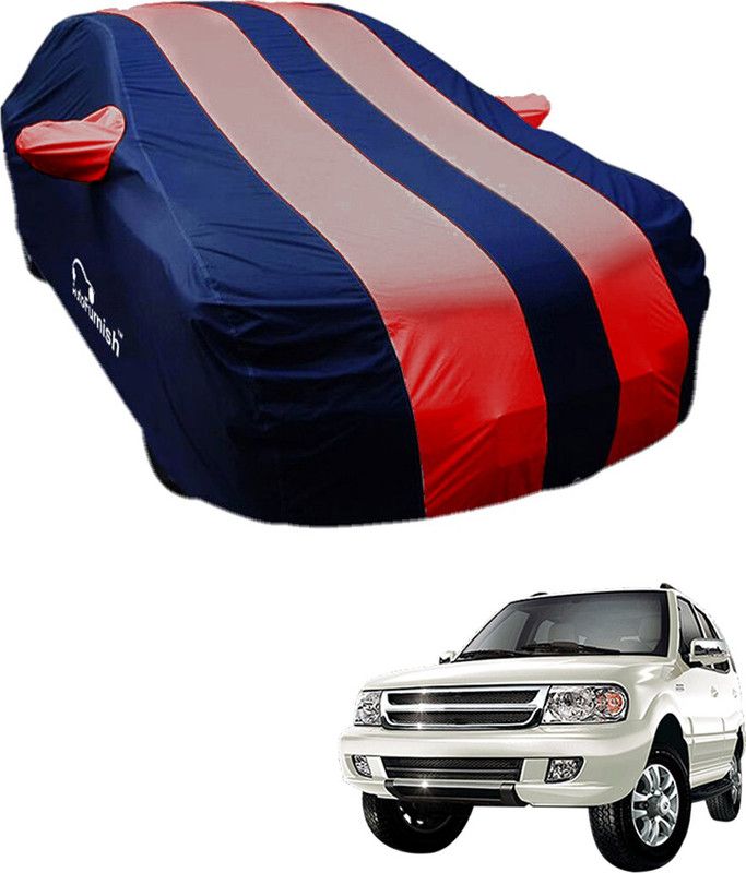 AutoFurnish Car Cover For Tata Safari (With Mirror Pockets)  (Blue, Red)