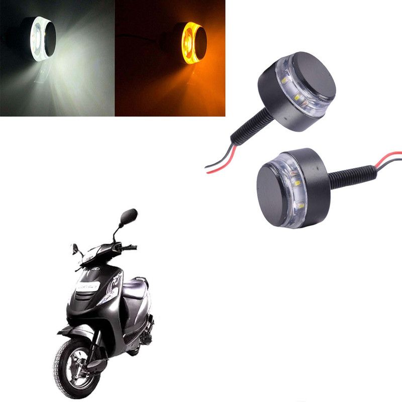 Vagary White Orange Blinking Handle Bar Indicator Light 176 Indicator Light, Side Marker, Headlight, Fog Lamp Motorbike LED for Mahindra (12 V, 15 W)  (Kine, Pack of 2)