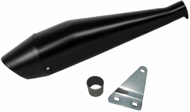Dhe Best Dolphin Full Black Glasswool/Filter Exhaust Silencer Royal Enfield Electra Delux Royal Enfield Electra Delux Full Exhaust System  (Mild Steel)