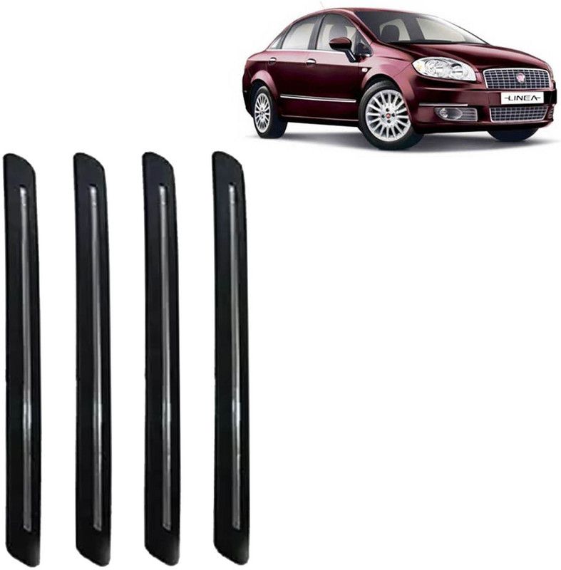 Rhtdm Silicone Car Bumper Guard  (Black, Pack of 4, Fiat, Linea)