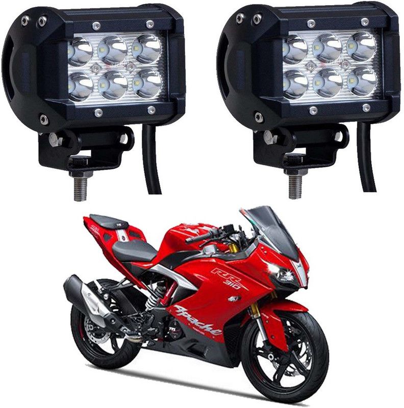 Riderscart light_bulb19 Headlight, Fog Lamp Motorbike LED for TVS (12 V, 18 W)  (Universal For Bike, Pack of 2)