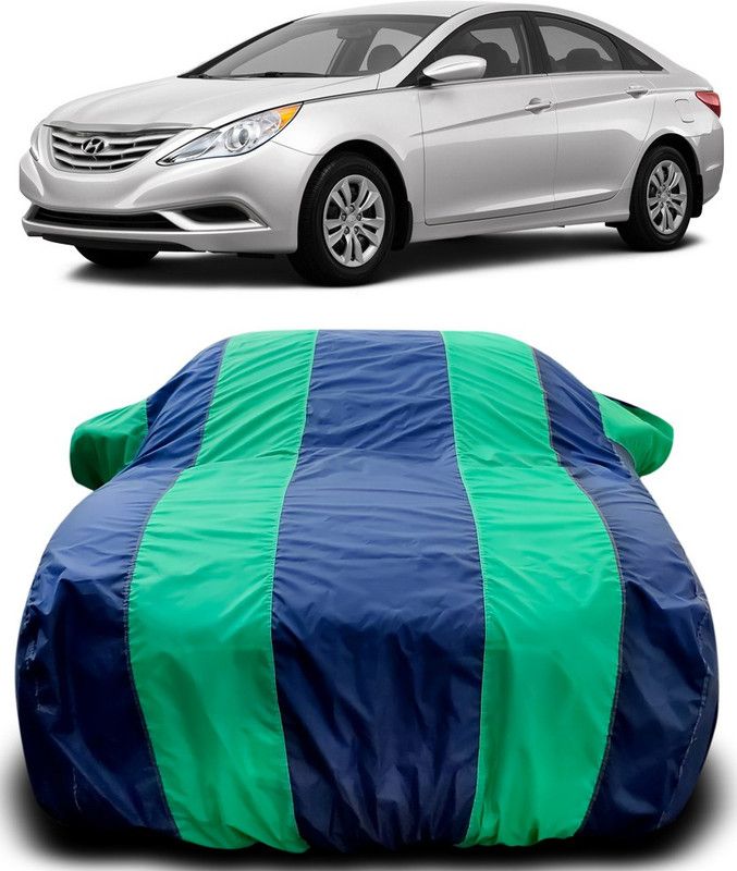 NUMBOR ONE Car Cover For Hyundai Sonata (With Mirror Pockets)  (Blue, Green)