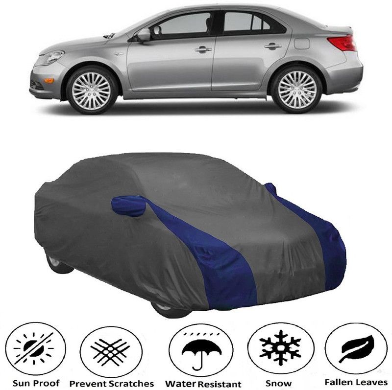 AUTOGARH Car Cover For Maruti Suzuki Kizashi (With Mirror Pockets)  (Grey, Blue)