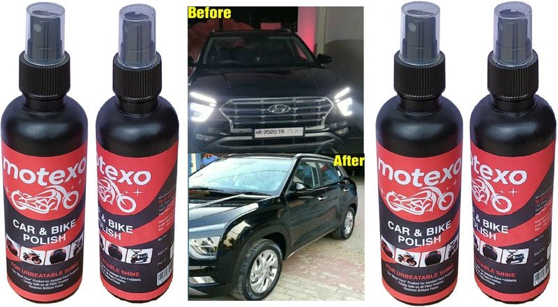 MOTEXO Liquid Car Polish for Headlight, Metal Parts, Leather, Metal Parts, Windscreen, Dashboard, Chrome Accent, Bumper  (800 ml, Pack of 4)