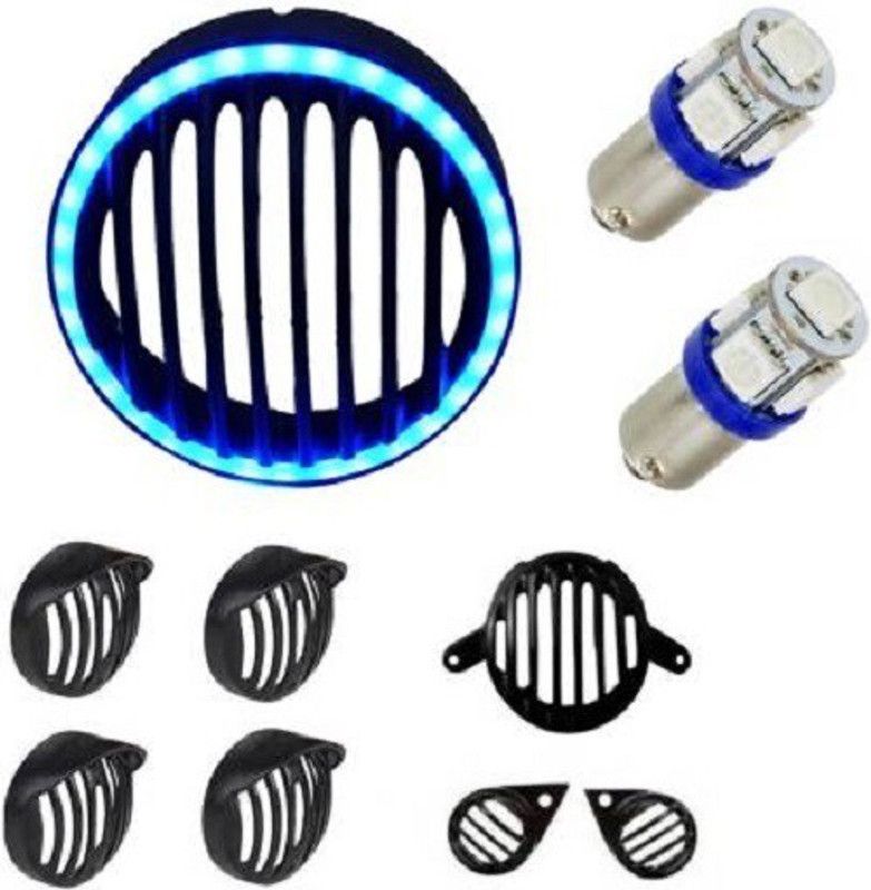 CADEAU CDF155-Blue Bike Headlight Grill  (Black)