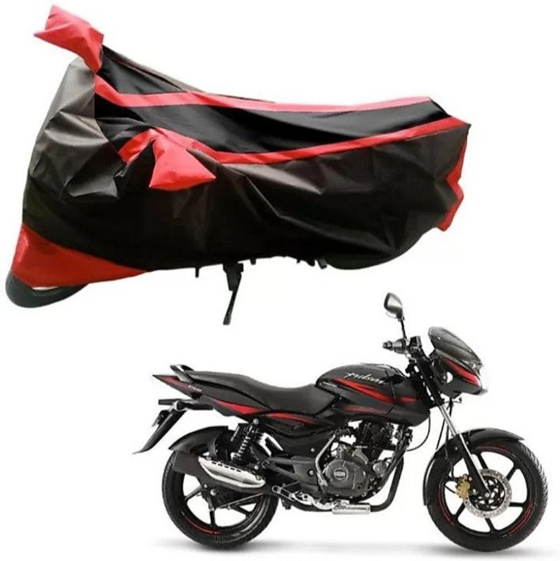 ELECTRIBLES Two Wheeler Cover for Bajaj  (Pulsar 150 DTS-i, Black, Red)