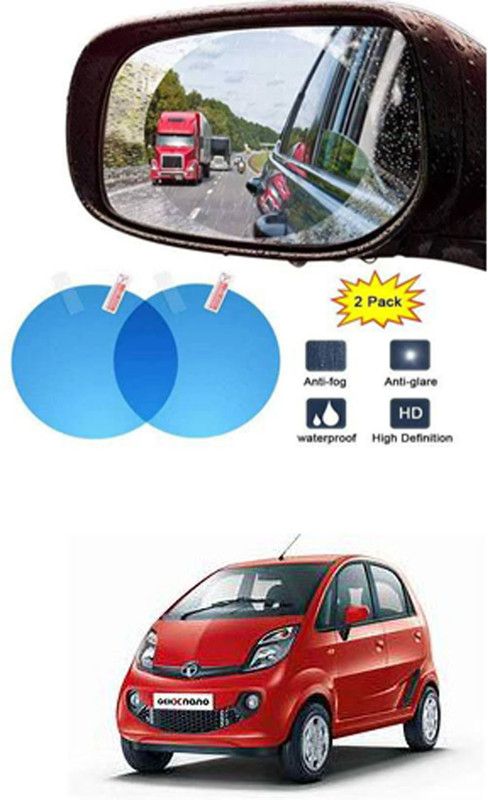 Etradezone Smart Slide Car Rear view Mirror Waterproof Membrane Anti-Fog Anti-Glare Film Sticker Rain Shield Accessories 9 cm For:-Tata Nano Genx Car Mirror Rain Blocker  (White)